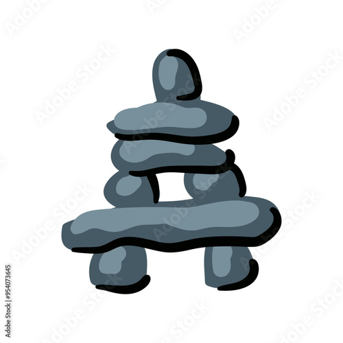 Inuksuk Canada hand drawing vector illustration color vector illustration isolated on a white background