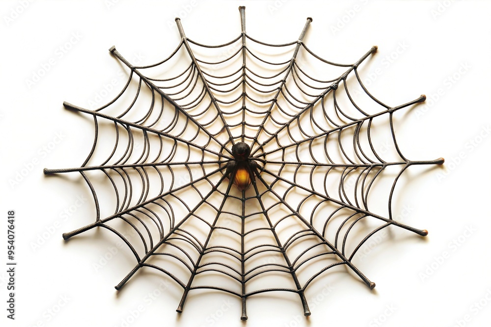 Fototapeta premium Halloween Spider Web isolated on white background 