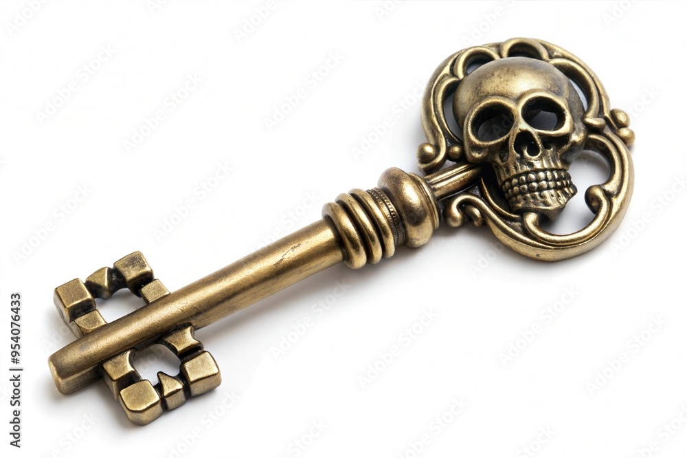 Halloween skeleton key isolated on white background Halloween skeleton key isolated on white background