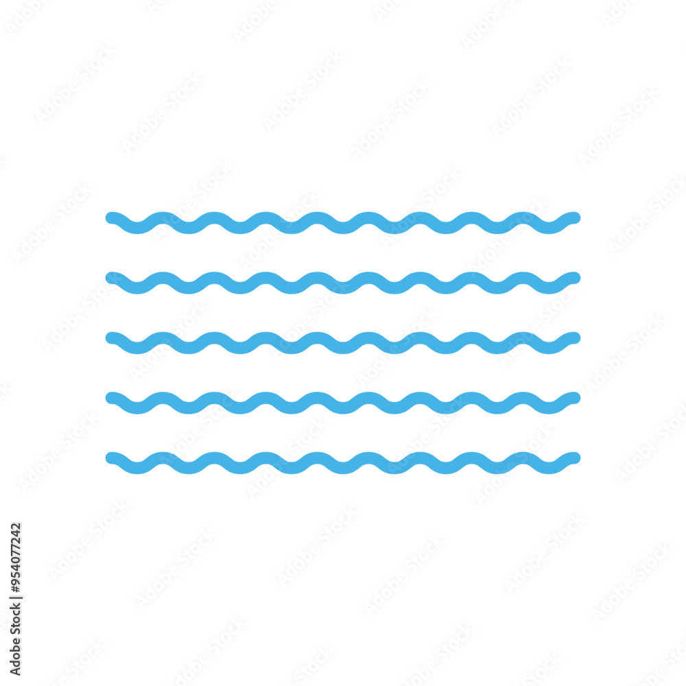 Sea wave icon . Various wave water lake river. Water logo, line ocean symbol in vector flat style. Seamless abstract line pattern. Water outline symbol. Sea and Ocean signs Sea wave icon . Various wave water lake river. Water logo, line ocean symbol in vector flat style. Seamless abstract line pattern. Water outline symbol. Sea and Ocean signs