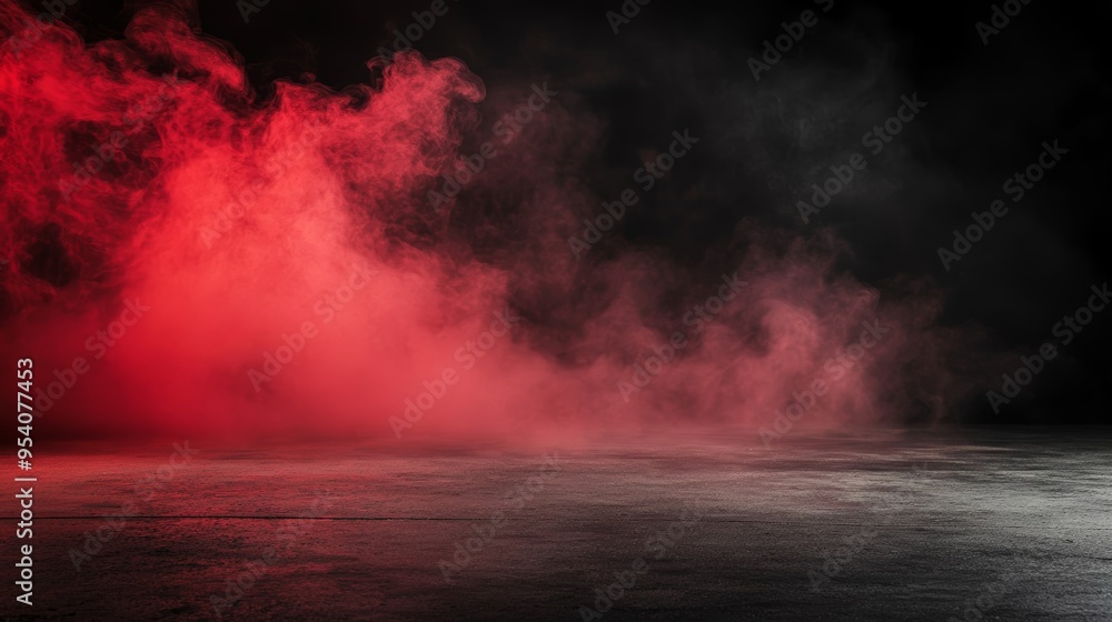 Dark Abstract Night Scene with Smoke on Concrete Floor for Product Display Generative AI Dark Abstract Night Scene with Smoke on Concrete Floor for Product Display Generative AI