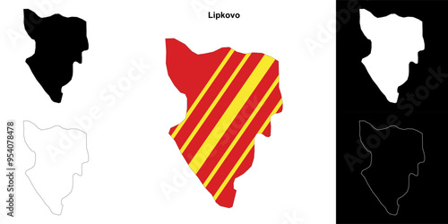 Lipkovo municipality outline map set