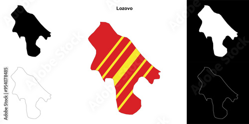 Lozovo municipality outline map set