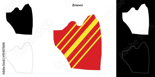 Zrnovci municipality outline map set
