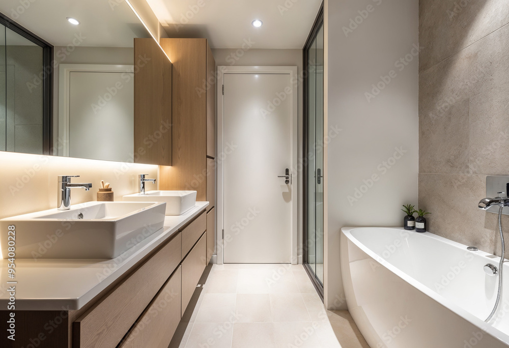 Modern Flat Minimalist Bathroom Interior Modern Flat Minimalist Bathroom Interior