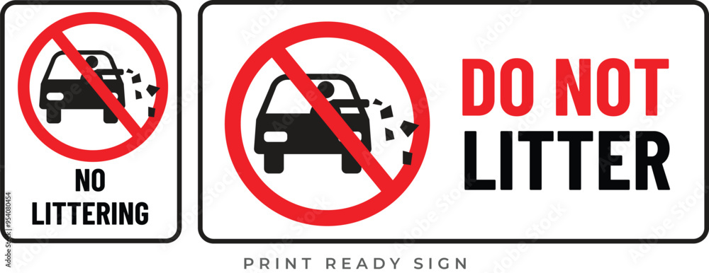 Print ready no littering sign vector Print ready no littering sign vector