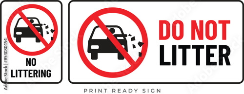 Print ready no littering sign vector