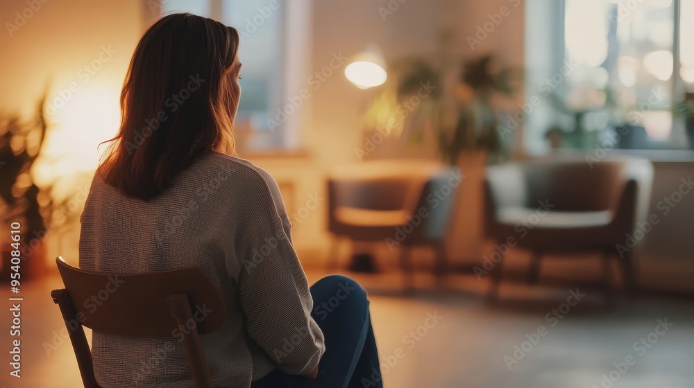 Quiet reflection in a cozy living space during the evening hours with warm lighting and plants in the background Quiet reflection in a cozy living space during the evening hours with warm lighting and plants in the background