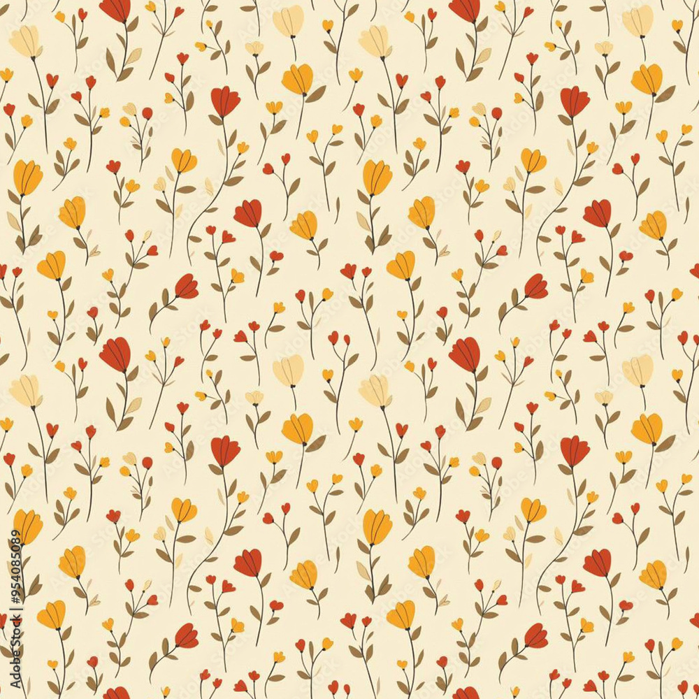 seamless tile of pretty illustrated flowers seamless tile of pretty illustrated flowers