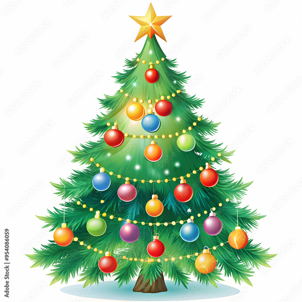 a Christmas tree on white background a Christmas tree on white background