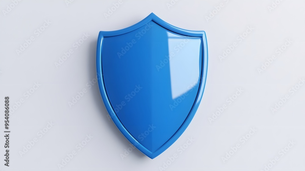 Shield depicting protection. shield 3d icon. Protection, defense and security concept symbol: blue shield on isolated on white background Shield depicting protection. shield 3d icon. Protection, defense and security concept symbol: blue shield on isolated on white background