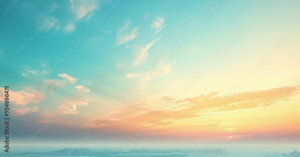 A serene sunset sky with soft clouds, blending hues of orange and blue, evoking tranquility and beauty. A serene sunset sky with soft clouds, blending hues of orange and blue, evoking tranquility and beauty.