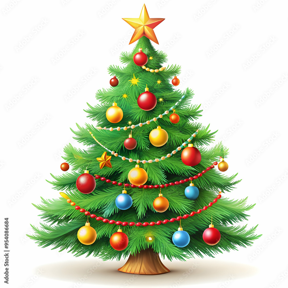 a Christmas tree on white background a Christmas tree on white background