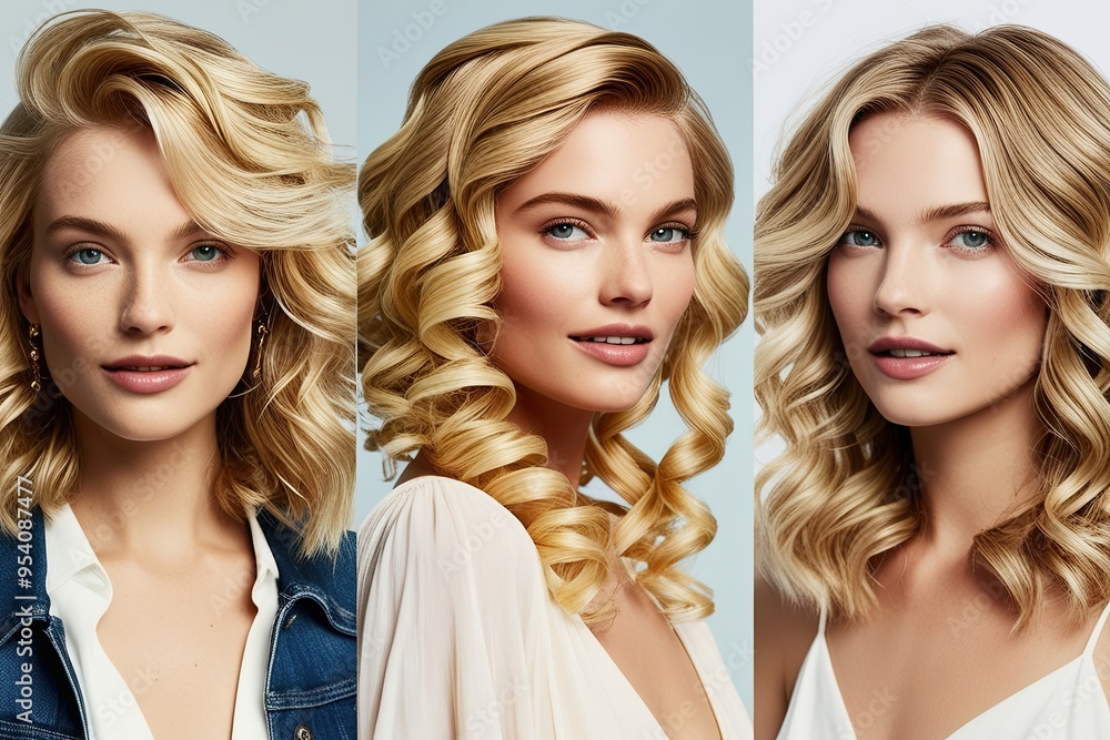 Enchanting Sun-Kissed Blonde Curls with Lively Waves and Natural Texture Enchanting Sun-Kissed Blonde Curls with Lively Waves and Natural Texture
