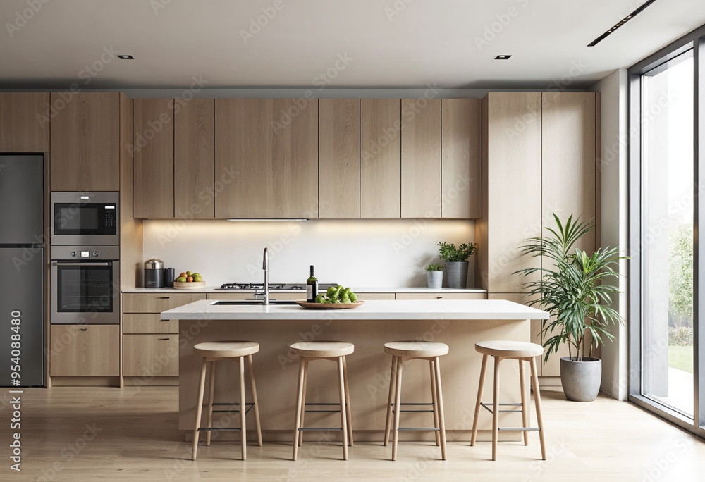 Modern Flat Minimalist Kitchen Interior Modern Flat Minimalist Kitchen Interior