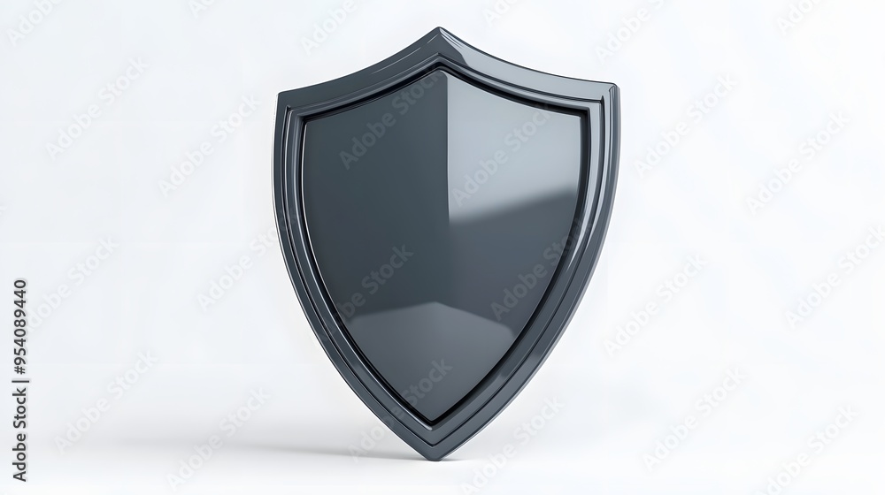Shield depicting protection. shield 3d icon. Protection, defense and security concept symbol: grey shield on isolated on white background Shield depicting protection. shield 3d icon. Protection, defense and security concept symbol: grey shield on isolated on white background