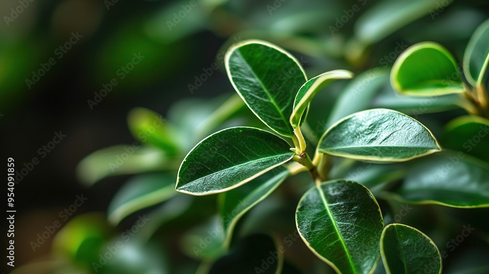 A close-up of a green leafy plant with a blurry background of leaves in both the foreground and background A close-up of a green leafy plant with a blurry background of leaves in both the foreground and background