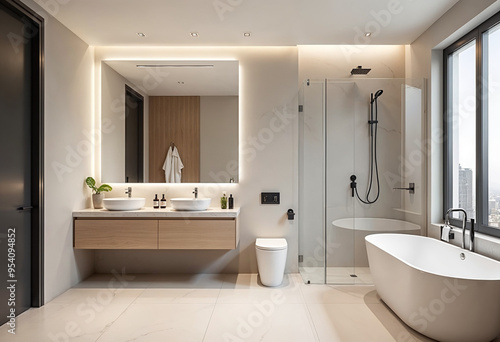 Wallpaper Mural Modern Flat Minimalist Bathroom Interior Torontodigital.ca