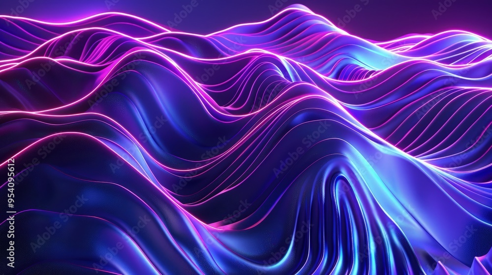 A vibrant, abstract representation of flowing waves with neon colors, creating a dynamic and futuristic visual effect. A vibrant, abstract representation of flowing waves with neon colors, creating a dynamic and futuristic visual effect.