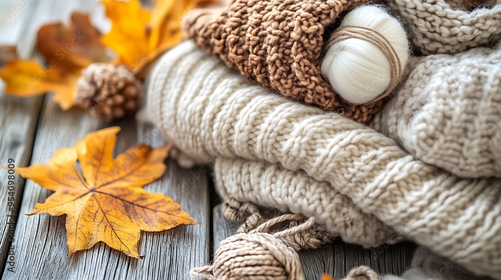 Cozy Autumn Fashion: Warm Sweaters, Stylish Scarves, and Fall Outdoors Cozy Autumn Fashion: Warm Sweaters, Stylish Scarves, and Fall Outdoors