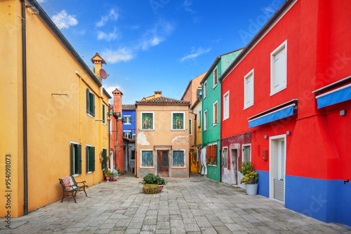 Colorful houses in Burano, Venice, Italy