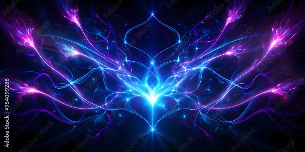 enchanting glowing waves in blue and purple tones enchanting glowing waves in blue and purple tones