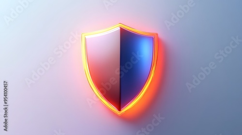 Free Download Cyber security safety shield in minimalistic style. 3d vector illustration. white background - GFXLoad