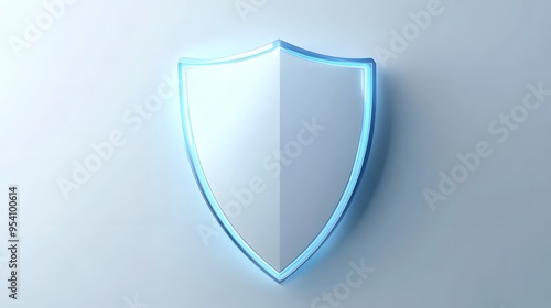 Free Download Cyber security safety shield in minimalistic style. 3d vector illustration. white background - GFXLoad