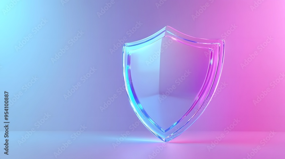 Cyber security safety shield in minimalistic style. 3d vector illustration. white background Cyber security safety shield in minimalistic style. 3d vector illustration. white background