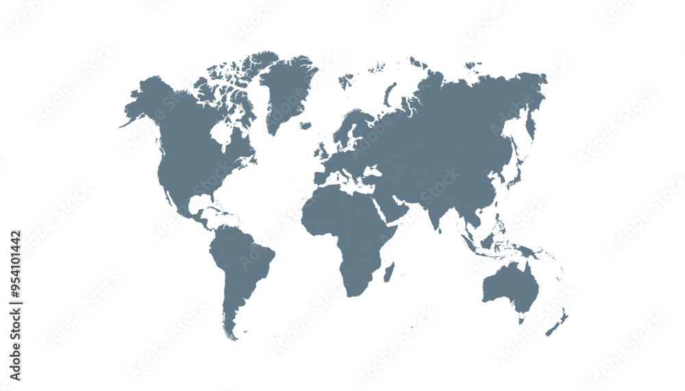 Obraz premium World map. Grey modern vector map. Silhouette map 