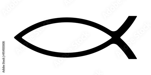 Religious symbol. Jesus fish symbol.