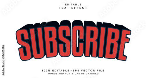 Editable text style effect - Subscribe text style theme.