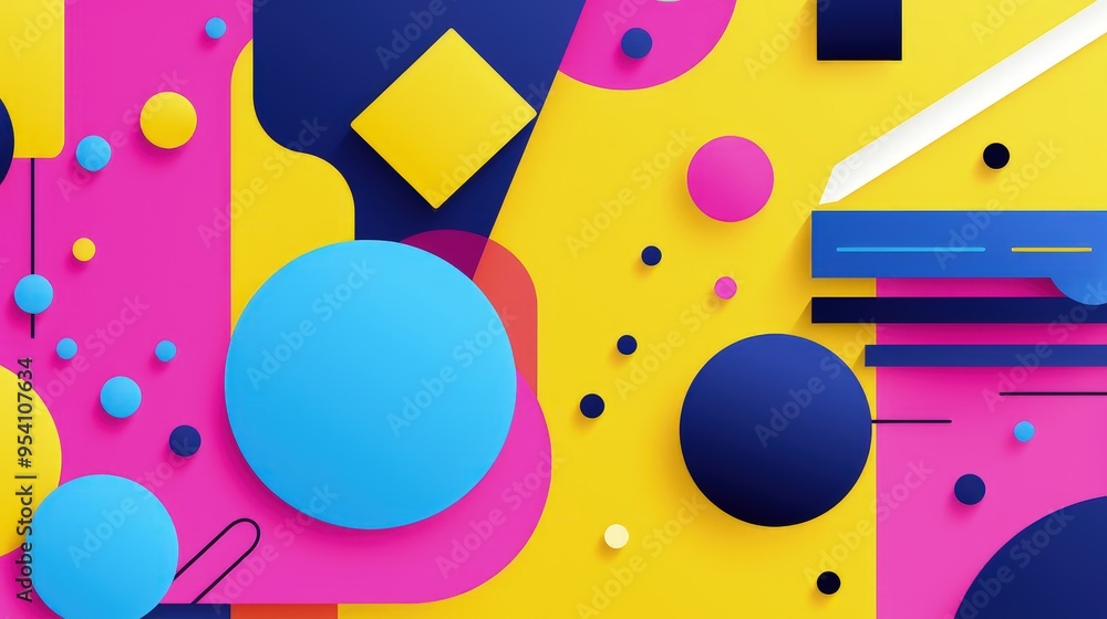 Colorful abstract geometric shapes on a vibrant background. Colorful abstract geometric shapes on a vibrant background.