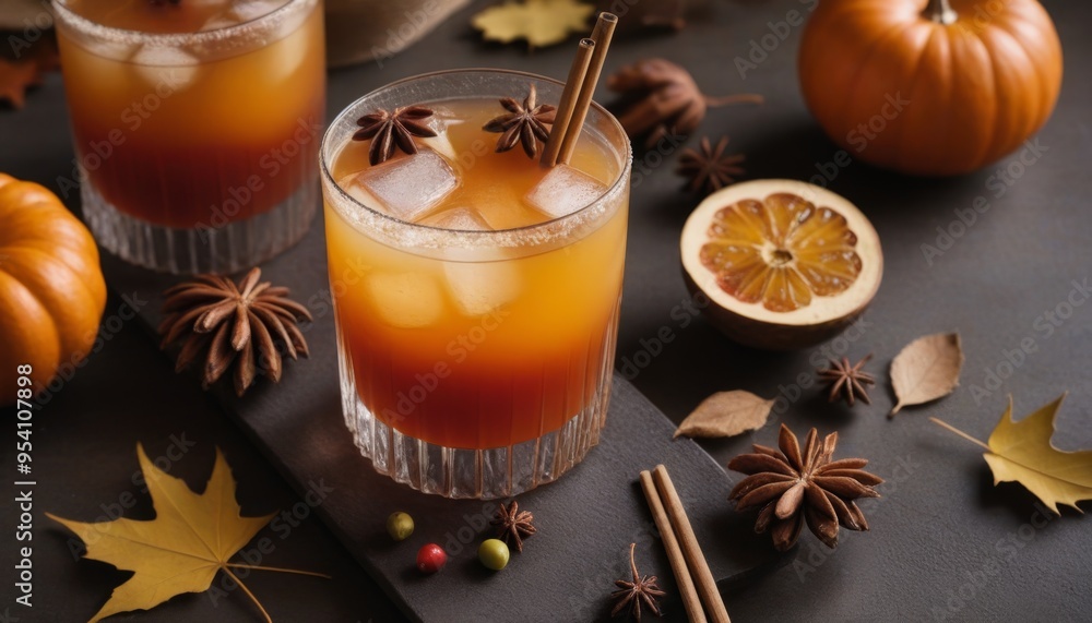 Autumn cocktail: A bright autumn cocktail with spices and ice is a great option for cool evenings Autumn cocktail: A bright autumn cocktail with spices and ice is a great option for cool evenings