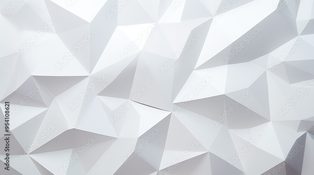 A textured white geometric wall with sharp angles and facets. A textured white geometric wall with sharp angles and facets.