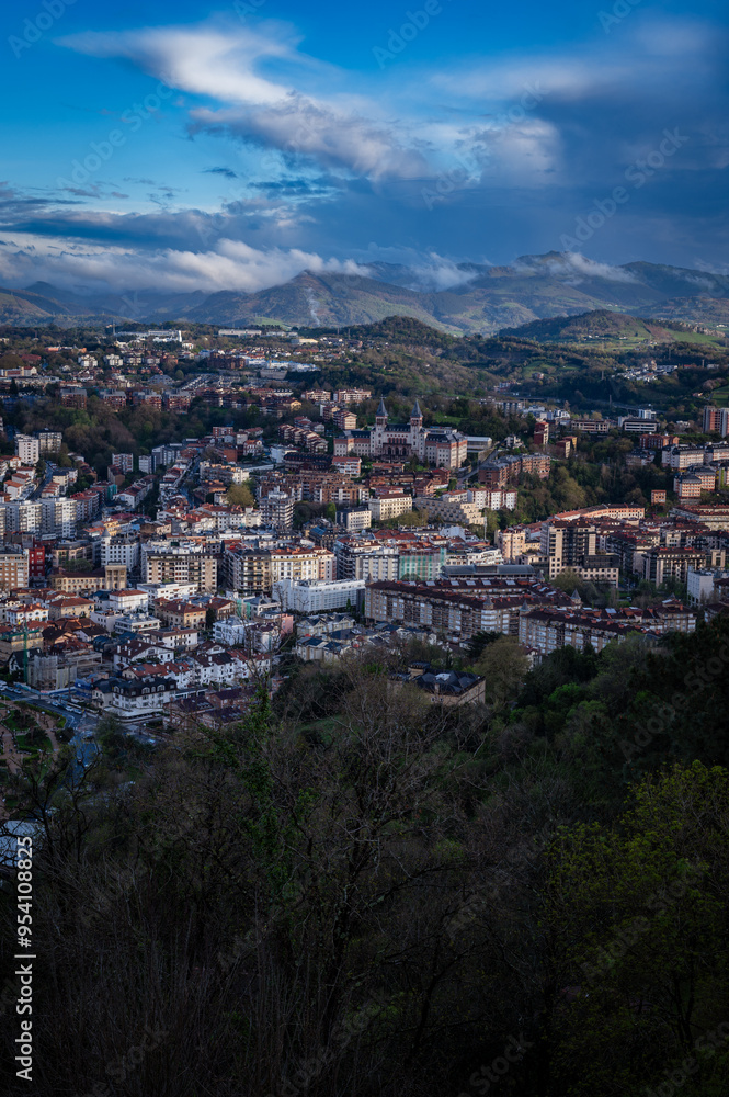 Northern Spain. San Sebastian. Extraordinary view of San Sebastian from above Northern Spain. San Sebastian. Extraordinary view of San Sebastian from above