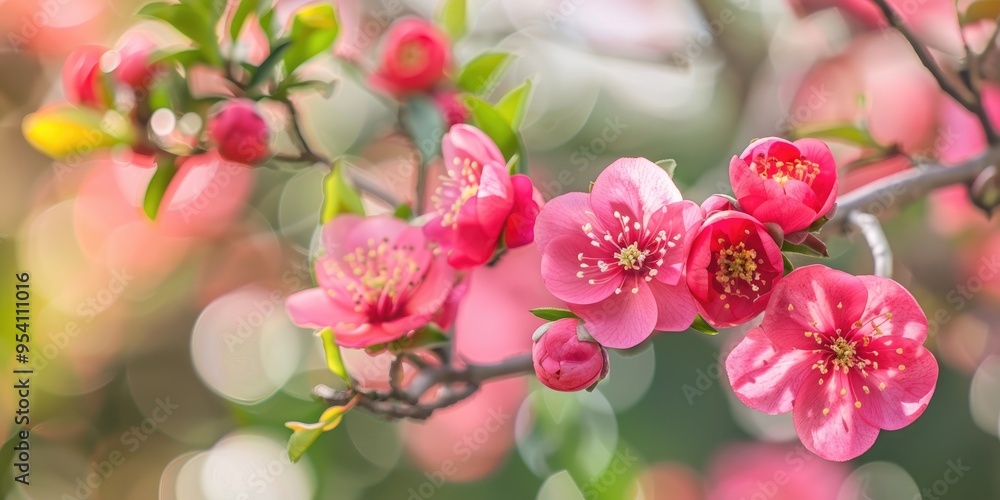 Blossoming Pomegranate Tree Flowers Blossoming Pomegranate Tree Flowers