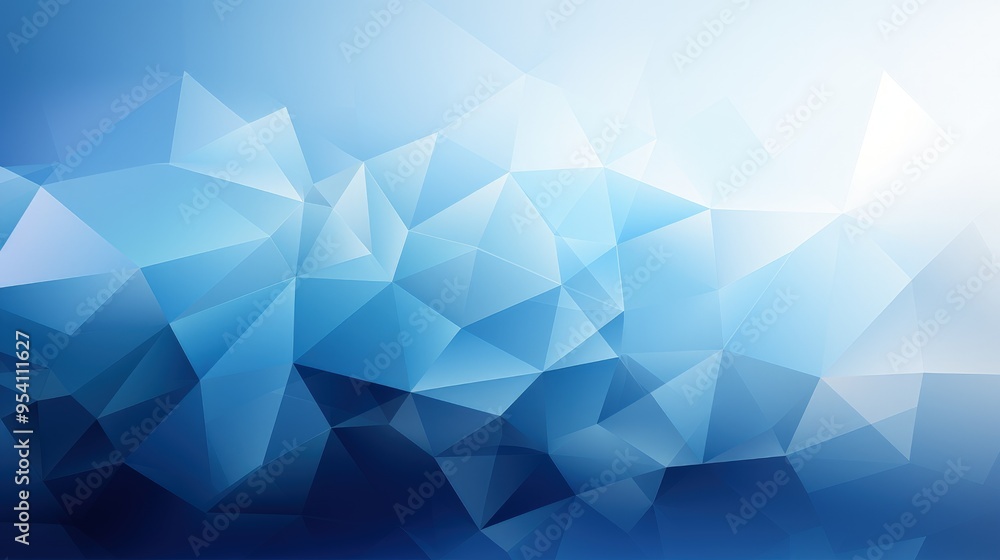 Obraz premium A geometric abstract design featuring shades of blue and light, ideal for backgrounds.
