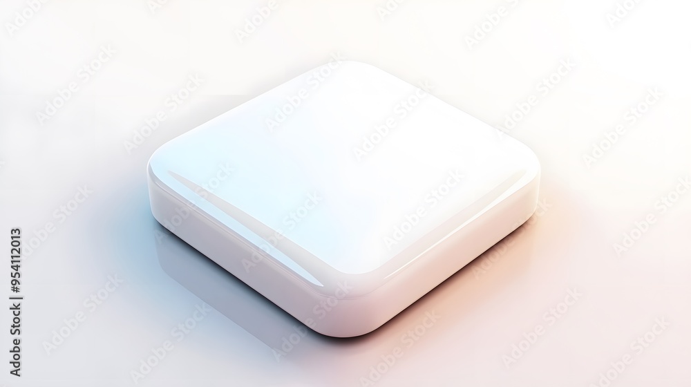 Blank Mobile application icon, button - solid square with round corners. 3d rendering, white background Blank Mobile application icon, button - solid square with round corners. 3d rendering, white background