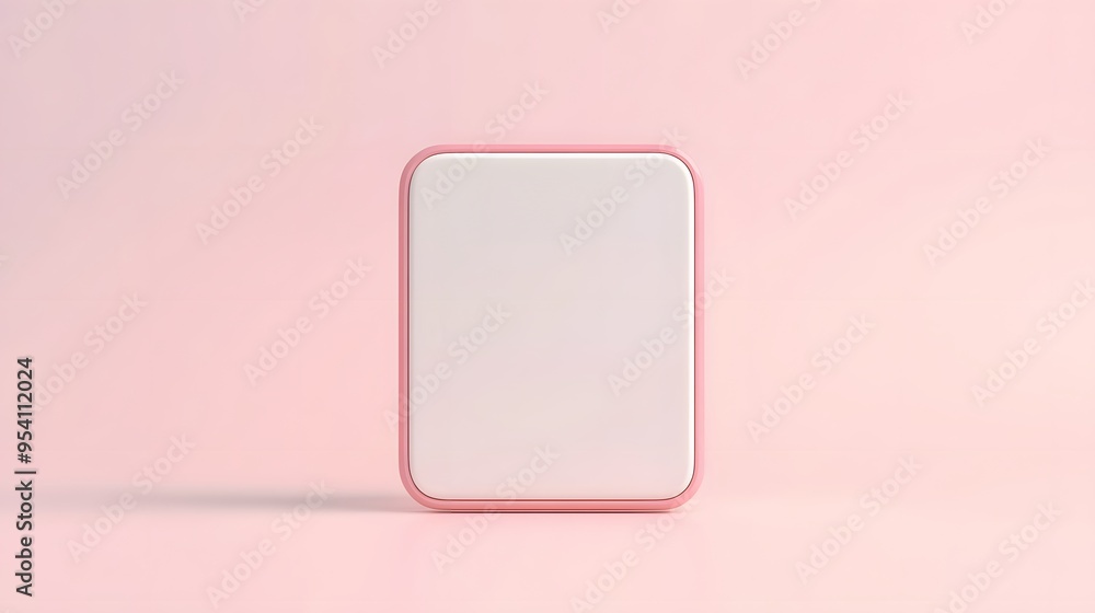 Blank Mobile application icon, button - solid square with round corners. 3d rendering, white background Blank Mobile application icon, button - solid square with round corners. 3d rendering, white background