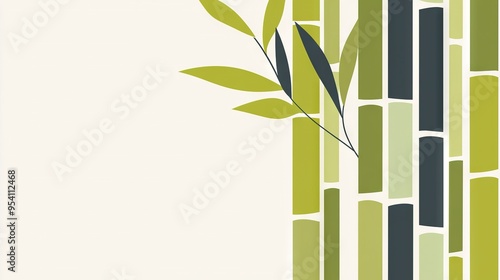   A close-up shot of a bamboo stalk against a stark white background with a void in its center