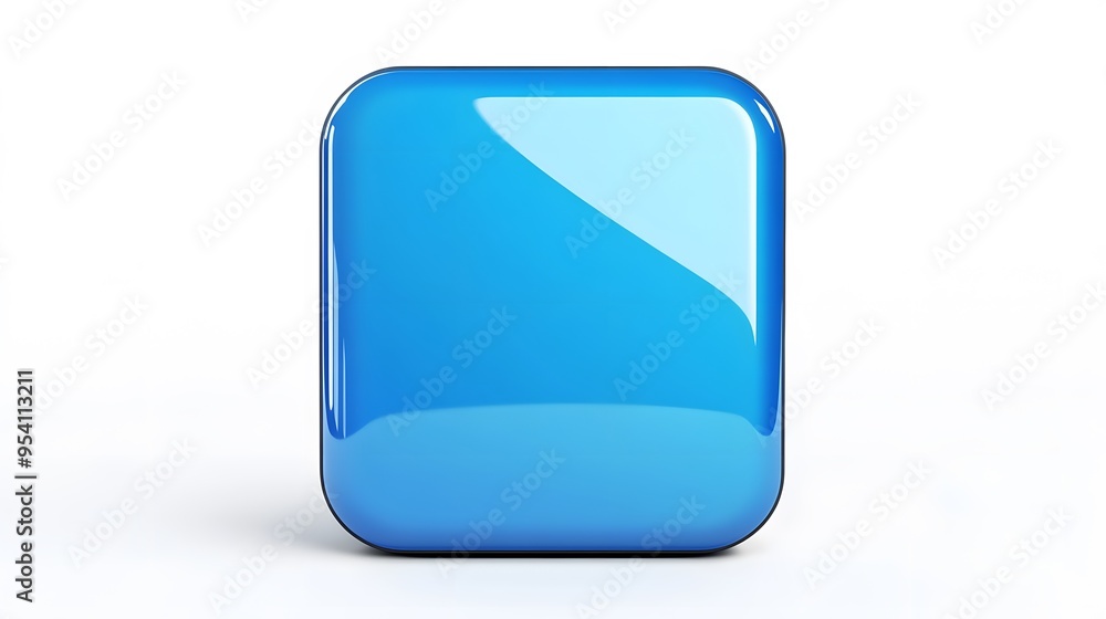 Blank Mobile application icon, button - blue square with round corners. 3d rendering, white background
Blank Mobile application icon, button - blue square with round corners. 3d rendering, white background