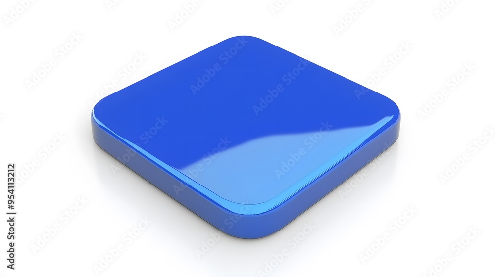 Blank Mobile application icon, button - blue square with round corners. 3d rendering, white background
Blank Mobile application icon, button - blue square with round corners. 3d rendering, white background