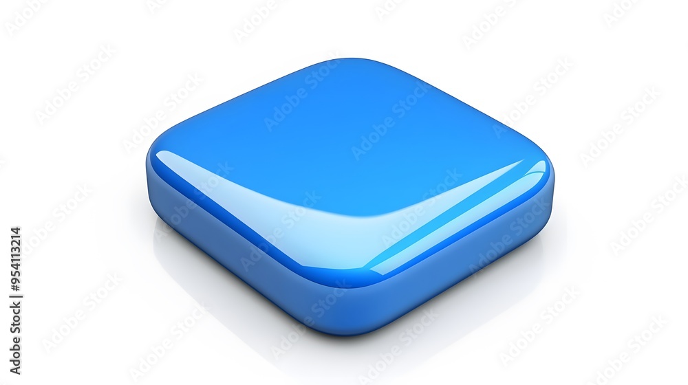 Blank Mobile application icon, button - blue square with round corners. 3d rendering, white background
Blank Mobile application icon, button - blue square with round corners. 3d rendering, white background