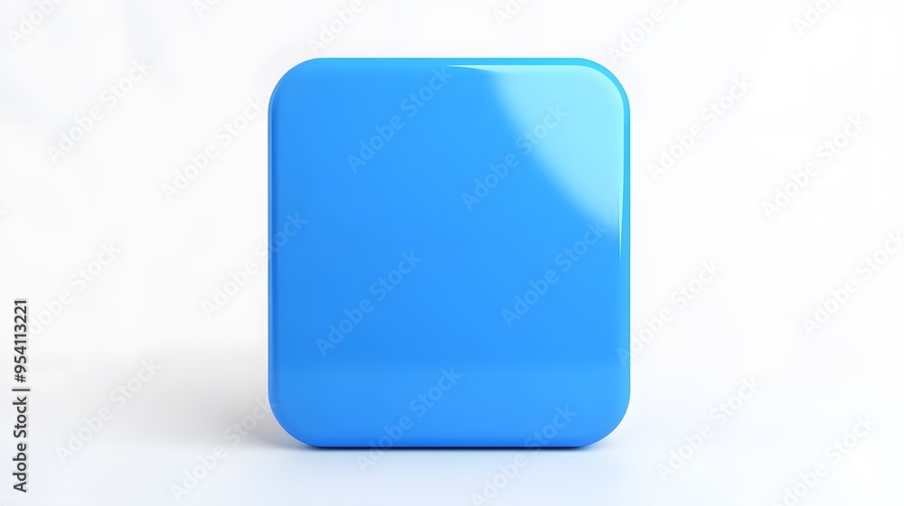 Blank Mobile application icon, button - blue square with round corners. 3d rendering, white background
Blank Mobile application icon, button - blue square with round corners. 3d rendering, white background