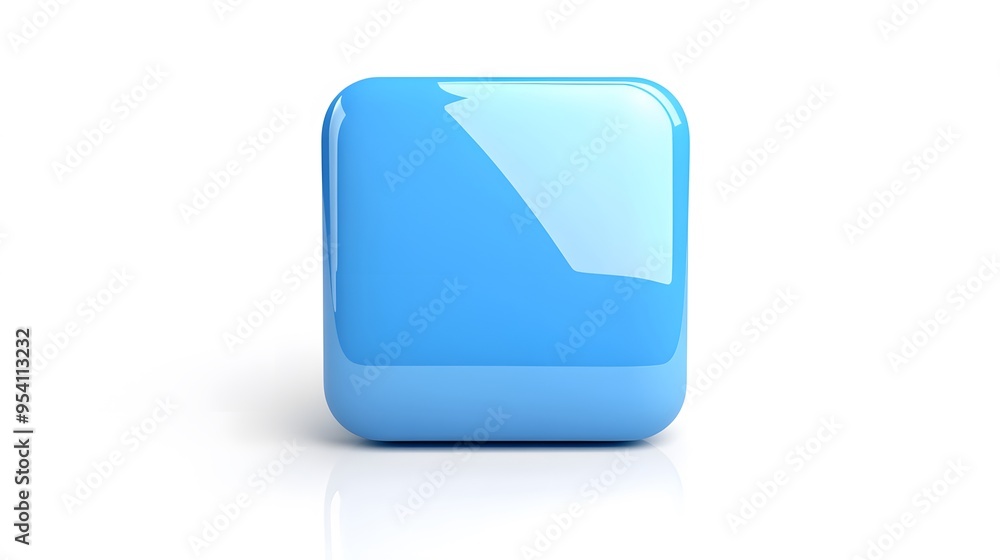 Blank Mobile application icon, button - blue square with round corners. 3d rendering, white background
Blank Mobile application icon, button - blue square with round corners. 3d rendering, white background