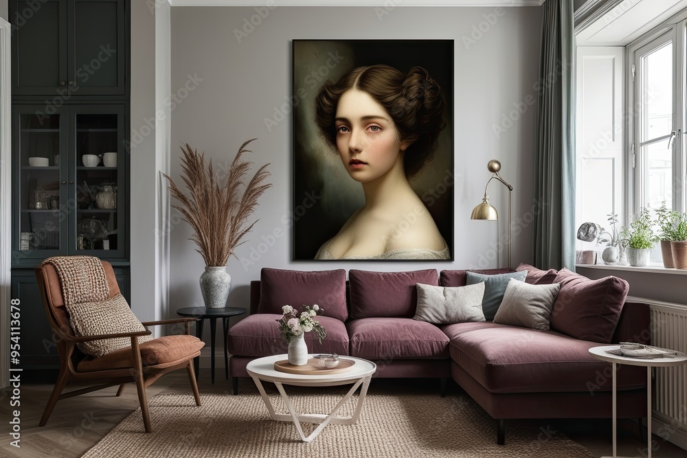 Surreal Art Print of Evocative Female Figure for a Cozy Living Room Aesthetic Surreal Art Print of Evocative Female Figure for a Cozy Living Room Aesthetic