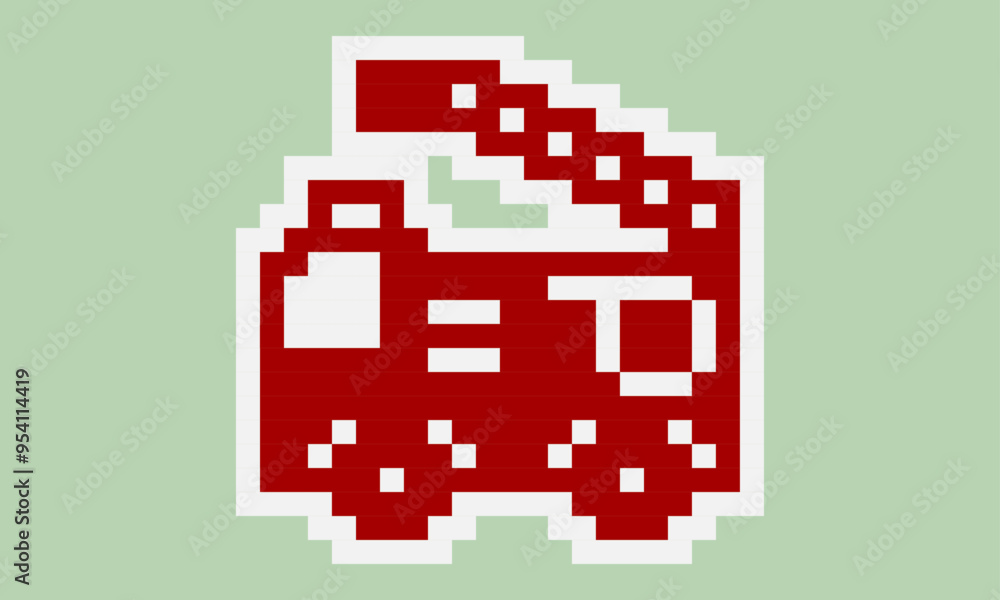 Fire engine dot illustration1 -pixel art- Fire engine dot illustration1 -pixel art-