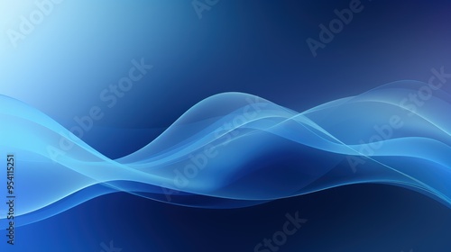 A smooth gradient background featuring flowing blue waves, ideal for digital design.