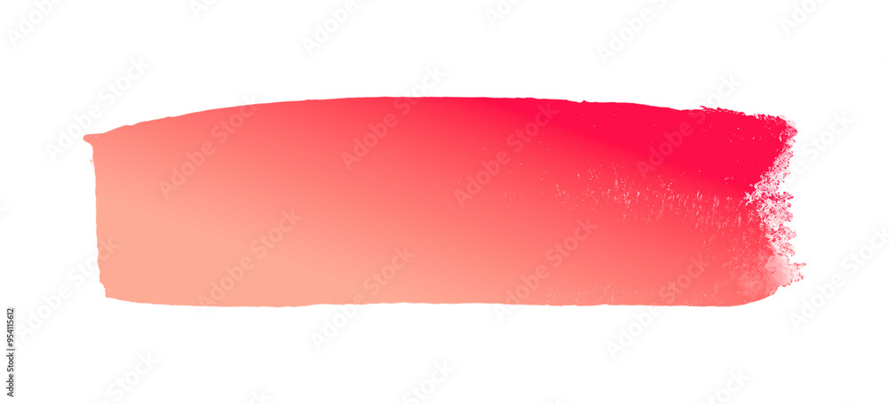Obraz premium Gradient brush stroke, vibrant red to orange fade, textured with a rough edge